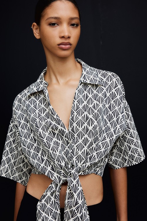 Blouse with Tie Detail