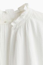 Ruffle-trimmed Cotton Blouse