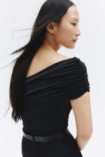 Draped One-Shoulder Bodysuit