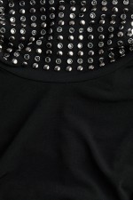 Stud-Detail Mock Turtleneck Bodysuit