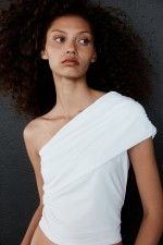 One-Shoulder Top with Foldover Edge