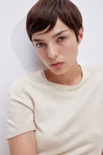 Fine-knit T-shirt